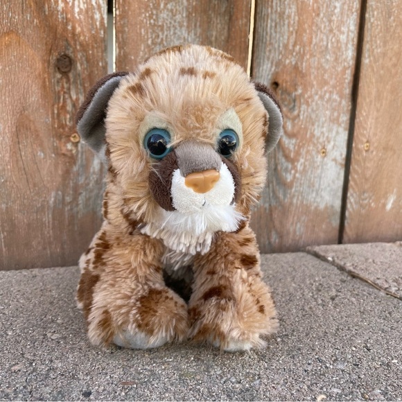WILD REPUBLIC Plush Stuffed Animal Cat Leopard Lynx Tiger Brown Tan - Picture 1 of 8